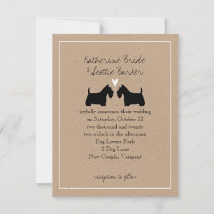 Schotse Terriers Wedding Invitation Kaart