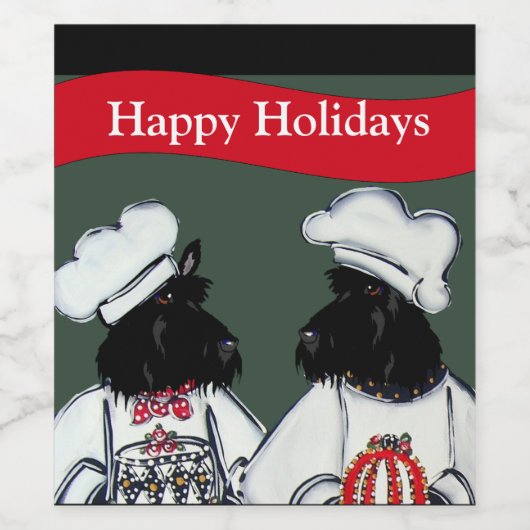 Schotse Terriers Wijn Etiket (Enkel label)