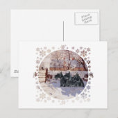 Schotse Terriërs Winter Ekster Briefkaart (Voorkant / Achterkant)