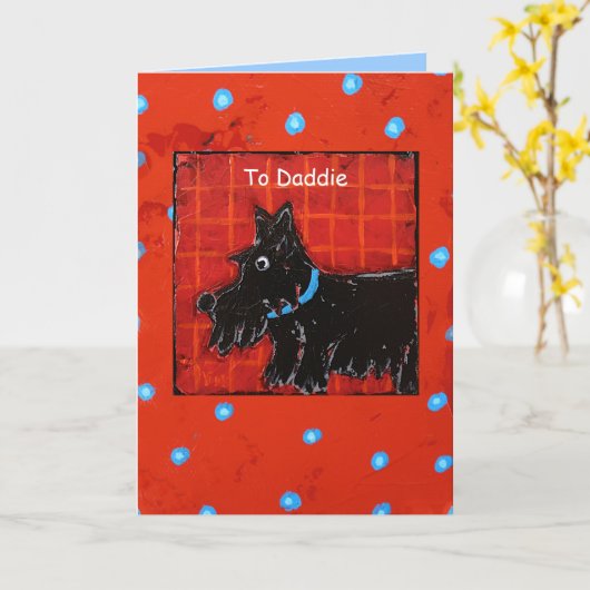 Schotse thema Vaderdag kaart (Gele Bloem)