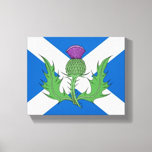 Schotse Thistle en Saltire Canvas Afdruk (Voorkant)