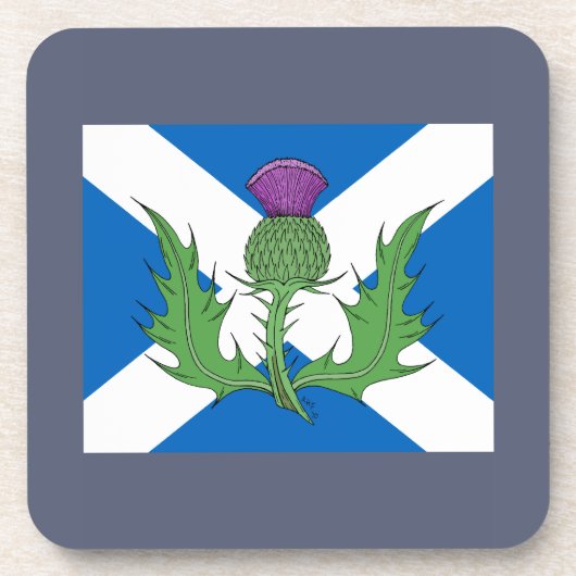 Schotse Thistle en Saltire Drankjes Onderzetter (Voorkant)