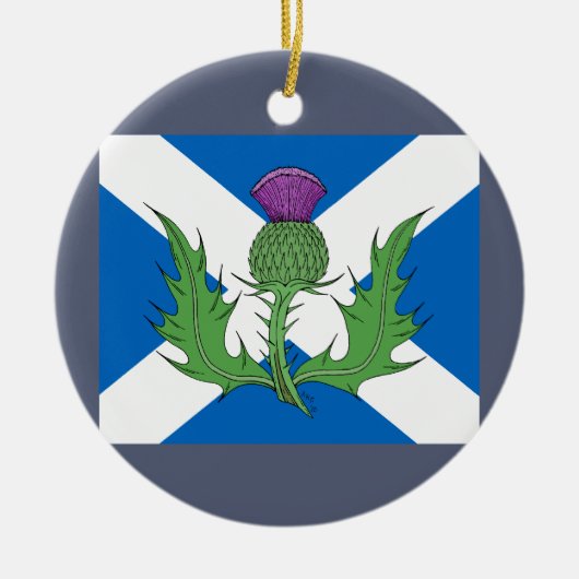 Schotse Thistle en Saltire Keramisch Ornament (Voorkant)