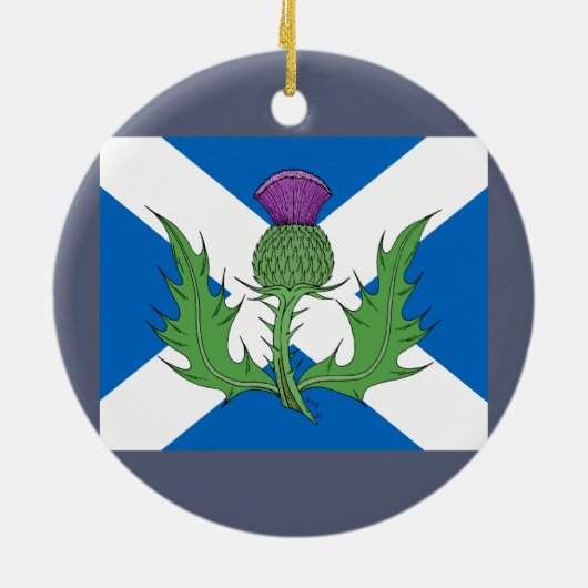 Schotse Thistle en Saltire Keramisch Ornament (Achterkant)