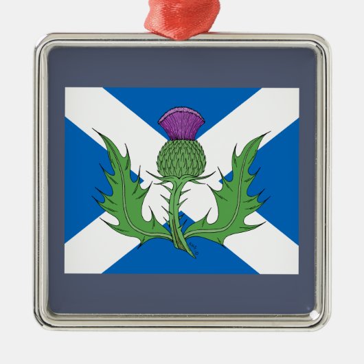 Schotse Thistle en Saltire Metalen Ornament (Voorkant)