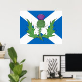 Schotse Thistle en Saltire Poster (Thuiskantoor)