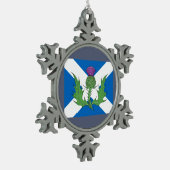 Schotse Thistle en Saltire Tin Sneeuwvlok Ornament (Links)