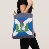 Schotse Thistle en Saltire Tote Bag (Dichtbij)