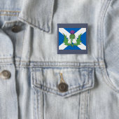 Schotse Thistle en Saltire Vierkante Button 5,1 Cm (In situ)