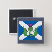Schotse Thistle en Saltire Vierkante Button 5,1 Cm (Voorkant /achterkant)