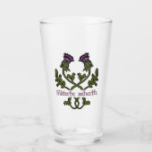 Schotse Thistle en Schots-Gaelic Toast Glas (Voorkant)