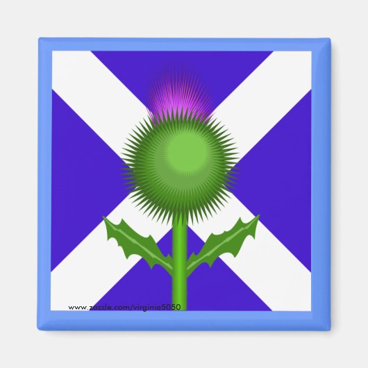 Schotse Thistle en vlag Magneet (Voorkant)
