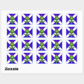 Schotse Thistle en vlag, Vierkante Sticker (Vel)