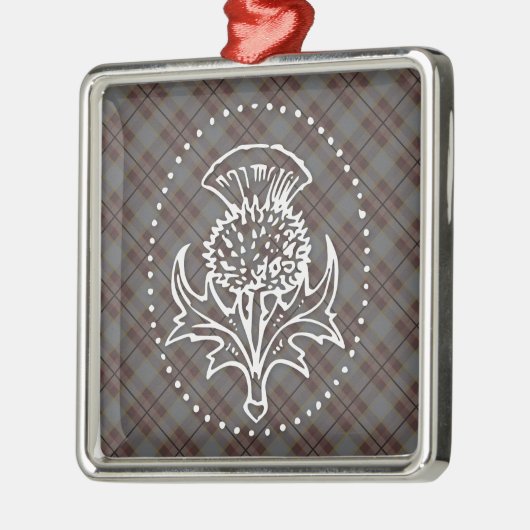 Schotse Thistle Square Ornament (Links)