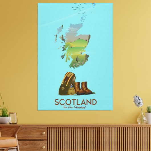 Schotse trekkaart poster canvas afdruk (Insitu (Woonkamer))
