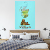 Schotse trekkaart poster canvas afdruk (Insitu (Slaapkamer))