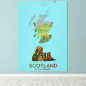Schotse trekkaart poster canvas afdruk (Insitu (Houten vloer))