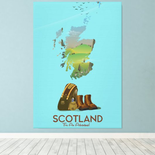 Schotse trekkaart poster canvas afdruk (Insitu (Houten vloer))