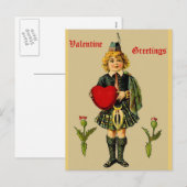  Schotse Valentijn Briefkaart: Boy in Kilt Feestdagenkaart (Voorkant / Achterkant)