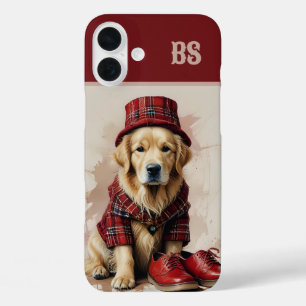 Schotse verhuurder hond in kilt en pet iPhone 16 plus hoesje