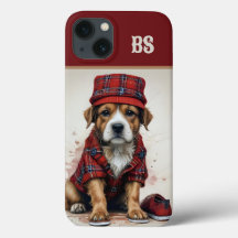 Schotse verhuurder hond in kilt en pet