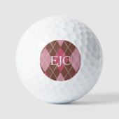 Schotse versie van Argyle Pink & Brown: voeg Initi Golfballen (Voorkant)