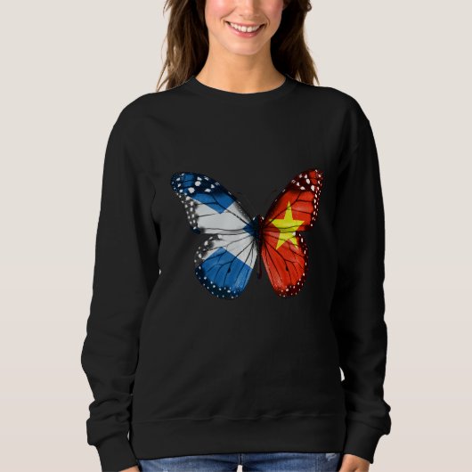 Schotse Vietnamese vlag Butterfly Trui (Voorkant)