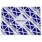 Schotse vlag betegelde zwarte personalisatie groot cadeauzakje (Voorkant)