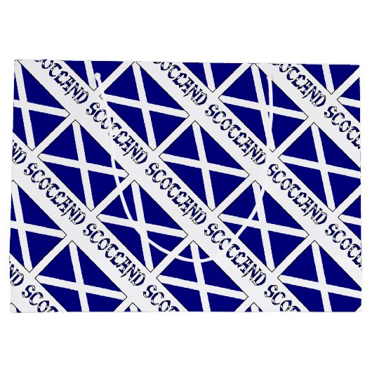 Schotse vlag betegelde zwarte personalisatie groot cadeauzakje (Achterkant)