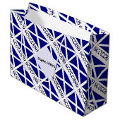 Schotse vlag betegelde zwarte personalisatie groot cadeauzakje (Voorkant Gekanteld)