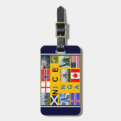 Schotse vlag blauw bagagelabel (Voorkant verticaal)