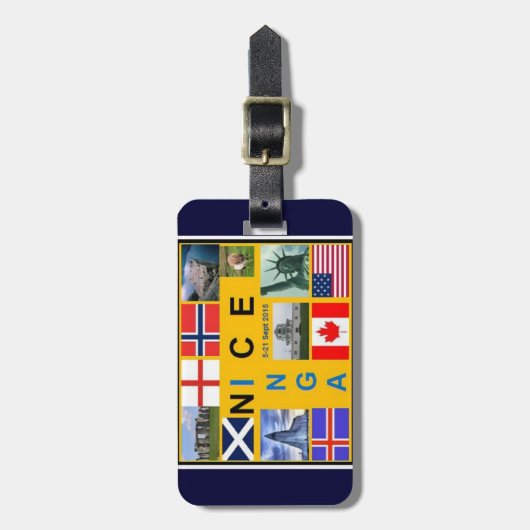 Schotse vlag blauw bagagelabel (Voorkant verticaal)