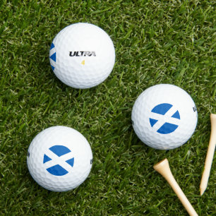 SCHOTSE VLAG BLAUW WIT KRUIS GOLFBALLEN