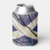 Schotse vlag - Boom Trunk Wood Blikjeskoeler (Blikje Voorkant)