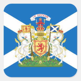 Schotse vlag en koninklijke wapenstilstand, Schotl Vierkante Sticker