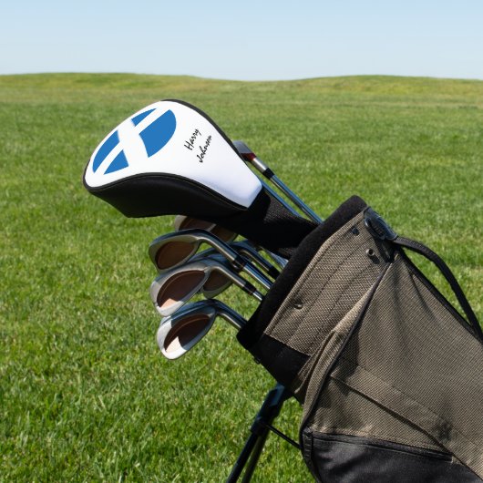 Schotse vlag en Monogrammed Golf Clubs Hoesjes Golfheadcover (Insitu)