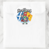 Schotse vlag en Piper Ronde Sticker (Tas)