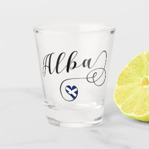 Schotse vlag in Heart, Alba, Schots-Gaelisch Shot Glas