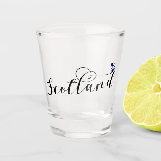 Schotse vlag in Heart, Scottish Saltire Shot Glas (Voorkant)