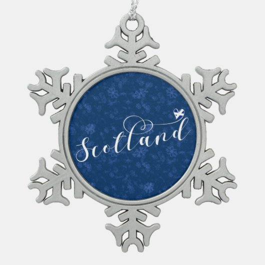 Schotse vlag in Heart, Scottish Saltire Tin Sneeuwvlok Ornament (Voorkant)