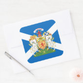 Schotse vlag & Koninklijk Wapen, Schotland Vierkante Sticker (Envelop)