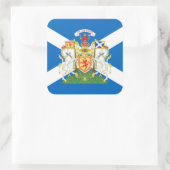 Schotse vlag & Koninklijk Wapen, Schotland Vierkante Sticker (Tas)