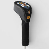 Schotse vlag & Leeuw, Monogrammed Golf Clubs Golfheadcover (Schuin)