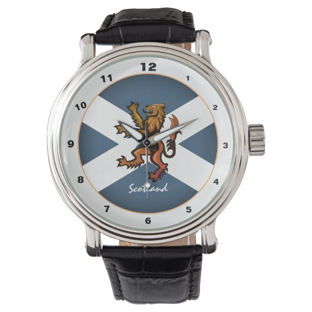  Schotse Vlag, Leeuw & Schotland /mode Horloge (Voorkant)