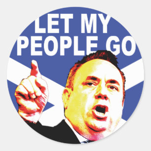 Schotse vlag met Alex Salmond Ronde Sticker