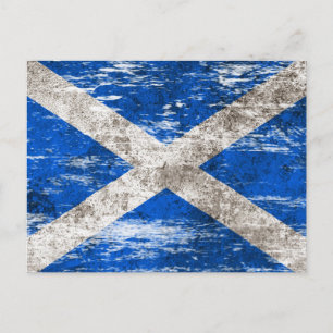 Schotse vlag met zwoegde en slechtste vlag briefkaart