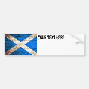 Schotse vlag op de oude houten korrel bumpersticker