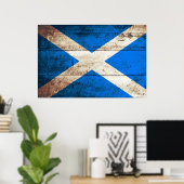 Schotse vlag op de oude houten korrel poster (Thuiskantoor)