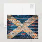 Schotse vlag op een muur briefkaart (Voorkant / Achterkant)
