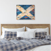 Schotse vlag op een muur canvas afdruk (Insitu (Slaapkamer))